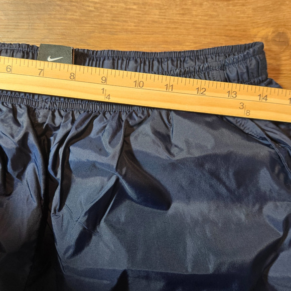 Vintage Nike Men’s Large Navy Blue Nylon Swishy Sweatpants Cotton Lined Track - Picture 7 of 15